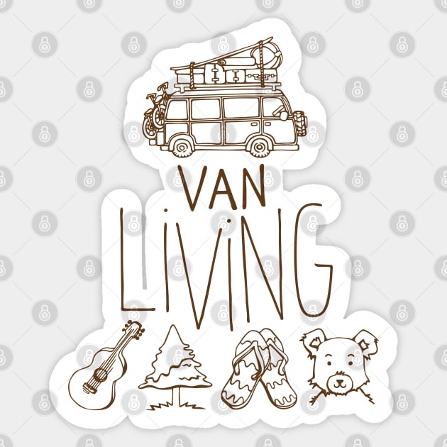 Van Living (brown lines) Van Living (brown lines) Sticker by geep44